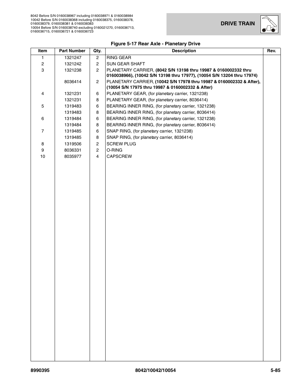 SkyTrak 10042 Parts Manual User Manual | Page 257 / 590