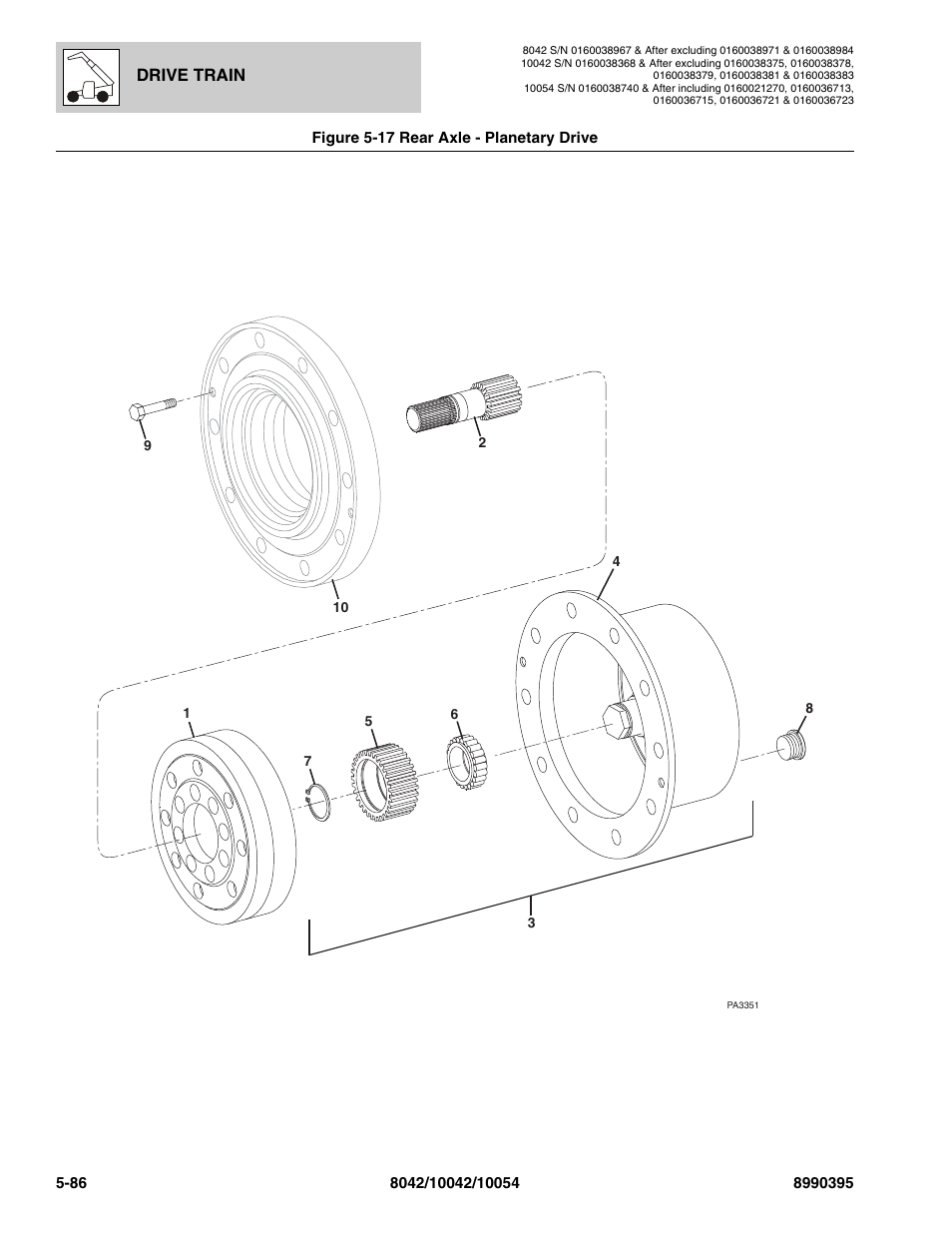 Drive train | SkyTrak 10042 Parts Manual User Manual | Page 258 / 590