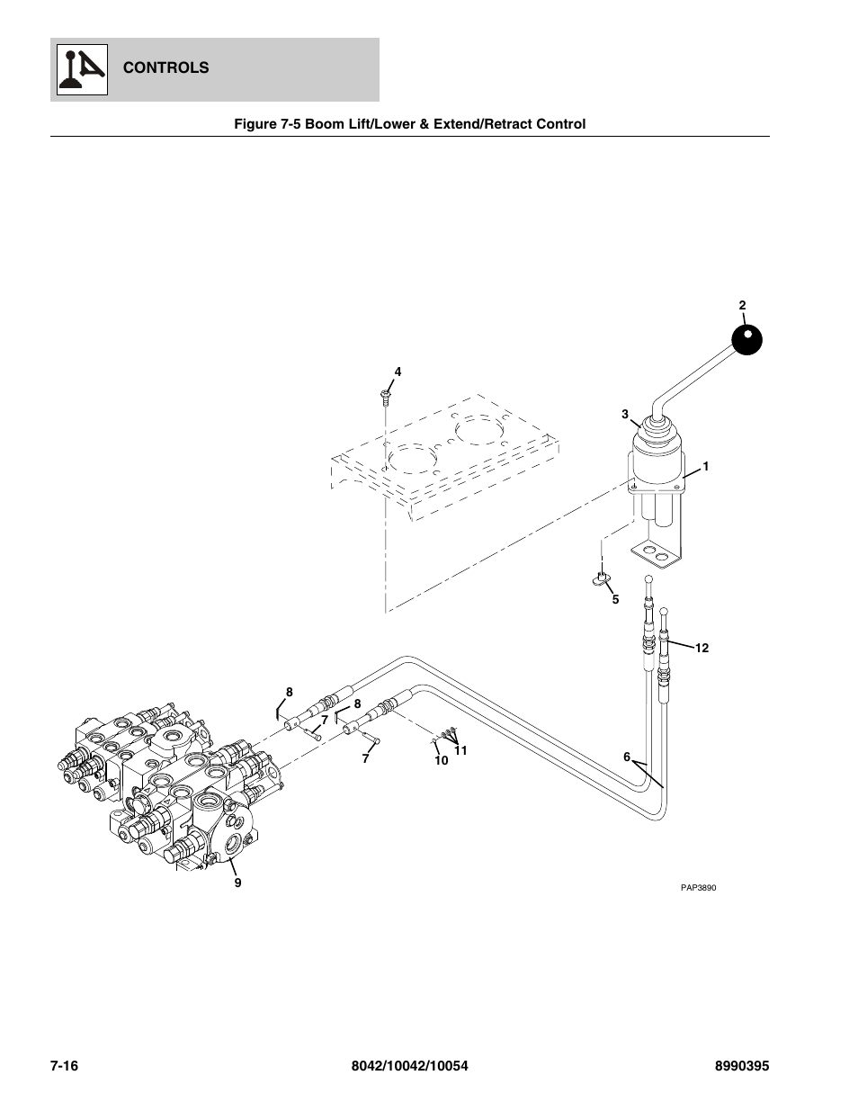 Boom lift/lower & extend/retract control -16 | SkyTrak 10042 Parts Manual User Manual | Page 348 / 590