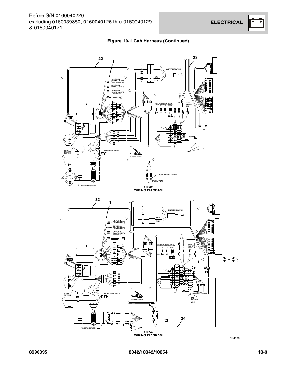 Electrical, Ignition relay, Not used | Ph4990 | SkyTrak 10042 Parts Manual User Manual | Page 493 / 590
