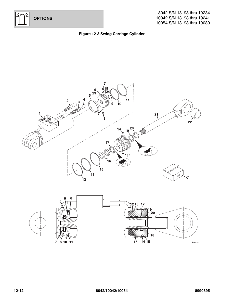 Figure 12-3 swing carriage cylinder, Swing carriage cylinder -12 | SkyTrak 10042 Parts Manual User Manual | Page 546 / 590