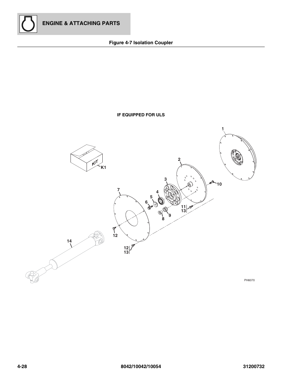 Figure 4-7 isolation coupler, Isolation coupler -28 | SkyTrak 8042 Parts Manual User Manual | Page 114 / 388