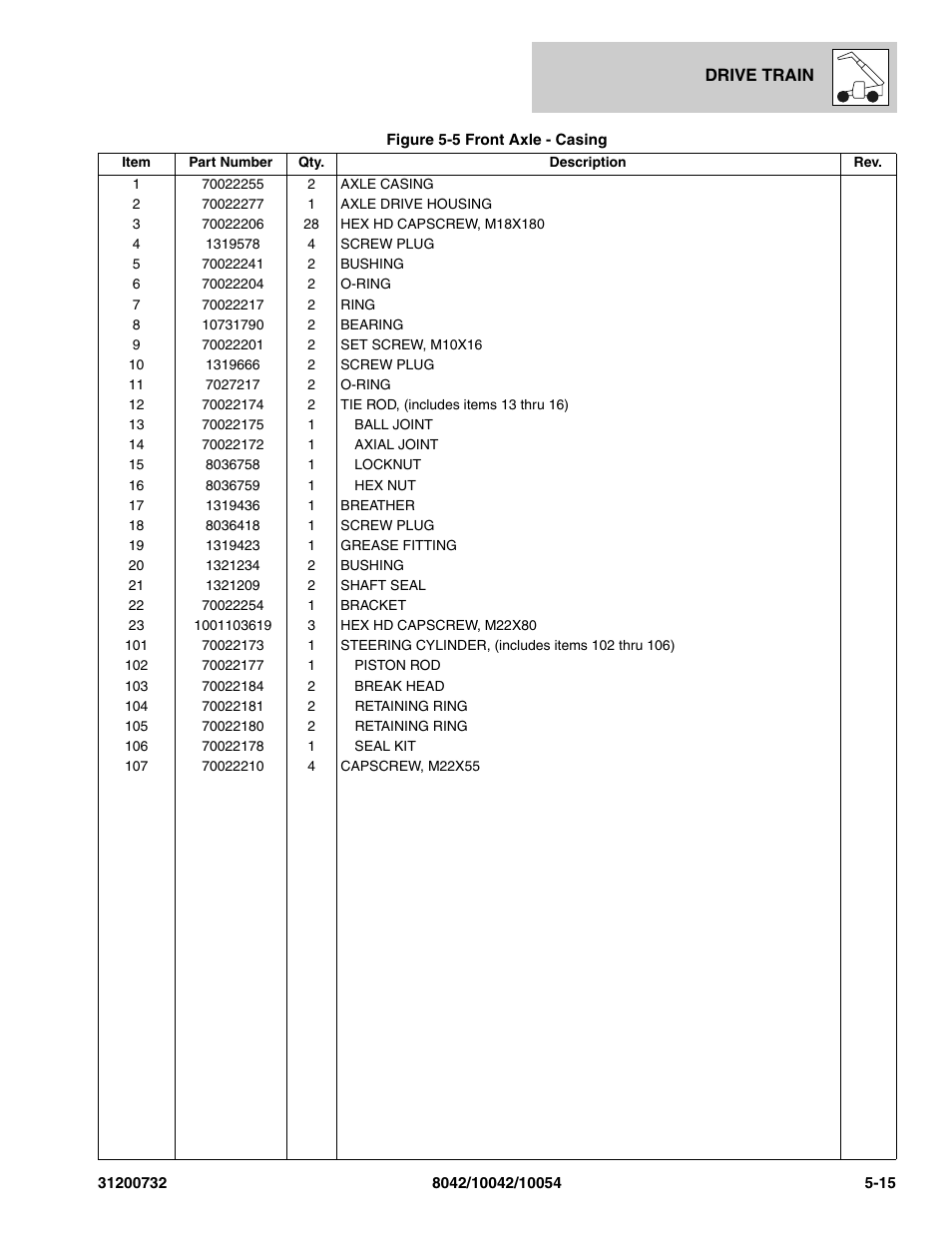 SkyTrak 8042 Parts Manual User Manual | Page 133 / 388