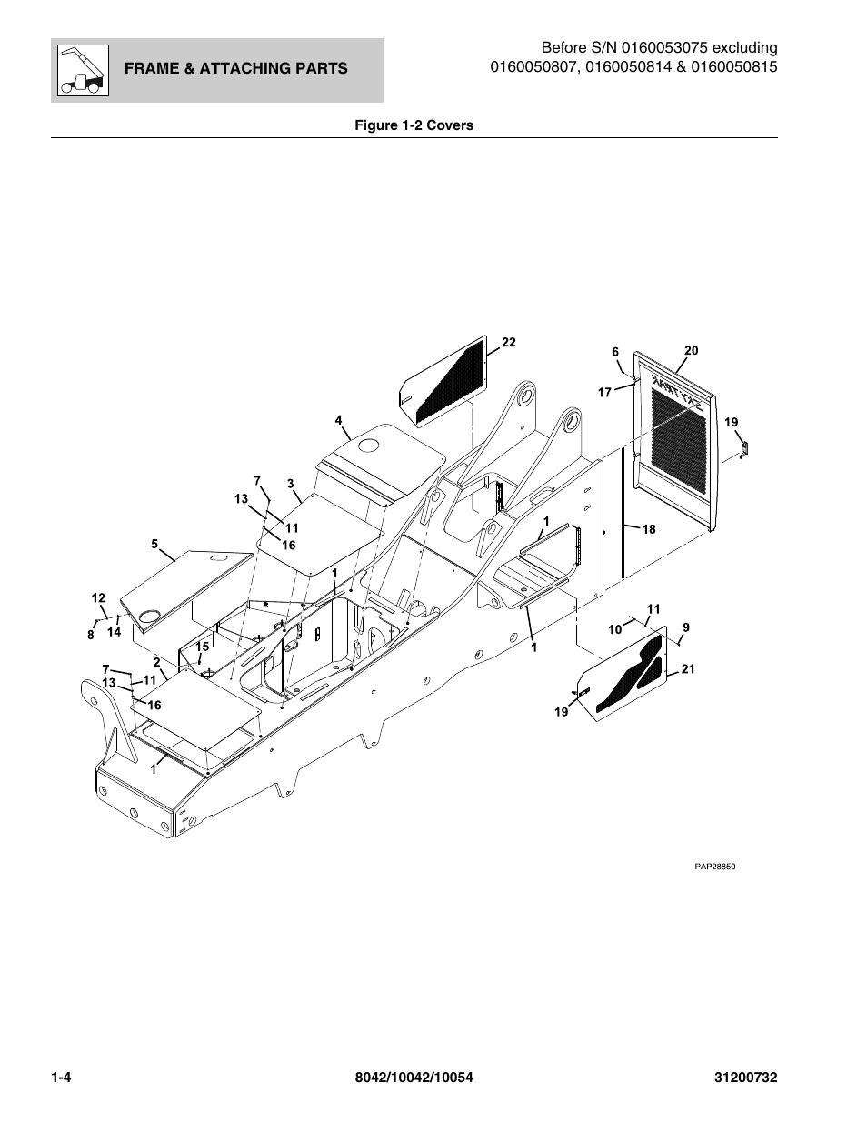 Figure 1-2 covers, Covers -4 | SkyTrak 8042 Parts Manual User Manual | Page 16 / 388