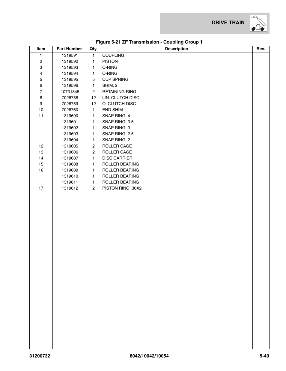 SkyTrak 8042 Parts Manual User Manual | Page 167 / 388