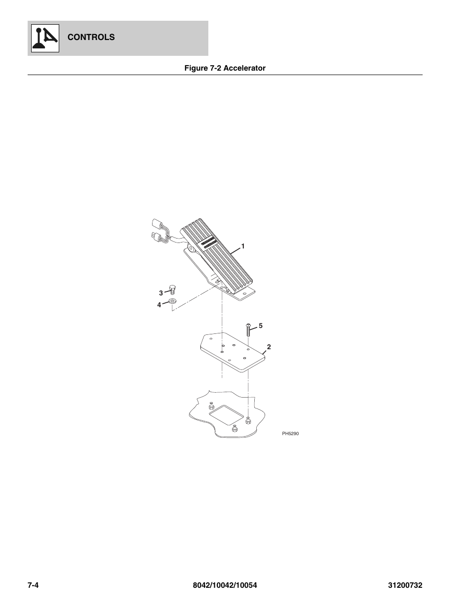 Figure 7-2 accelerator, Accelerator -4, Tle assy, (see figure 7-2 for details) | SkyTrak 8042 Parts Manual User Manual | Page 224 / 388