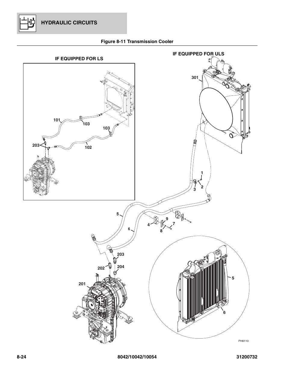 Figure 8-11 transmission cooler, Transmission cooler -24 | SkyTrak 8042 Parts Manual User Manual | Page 258 / 388