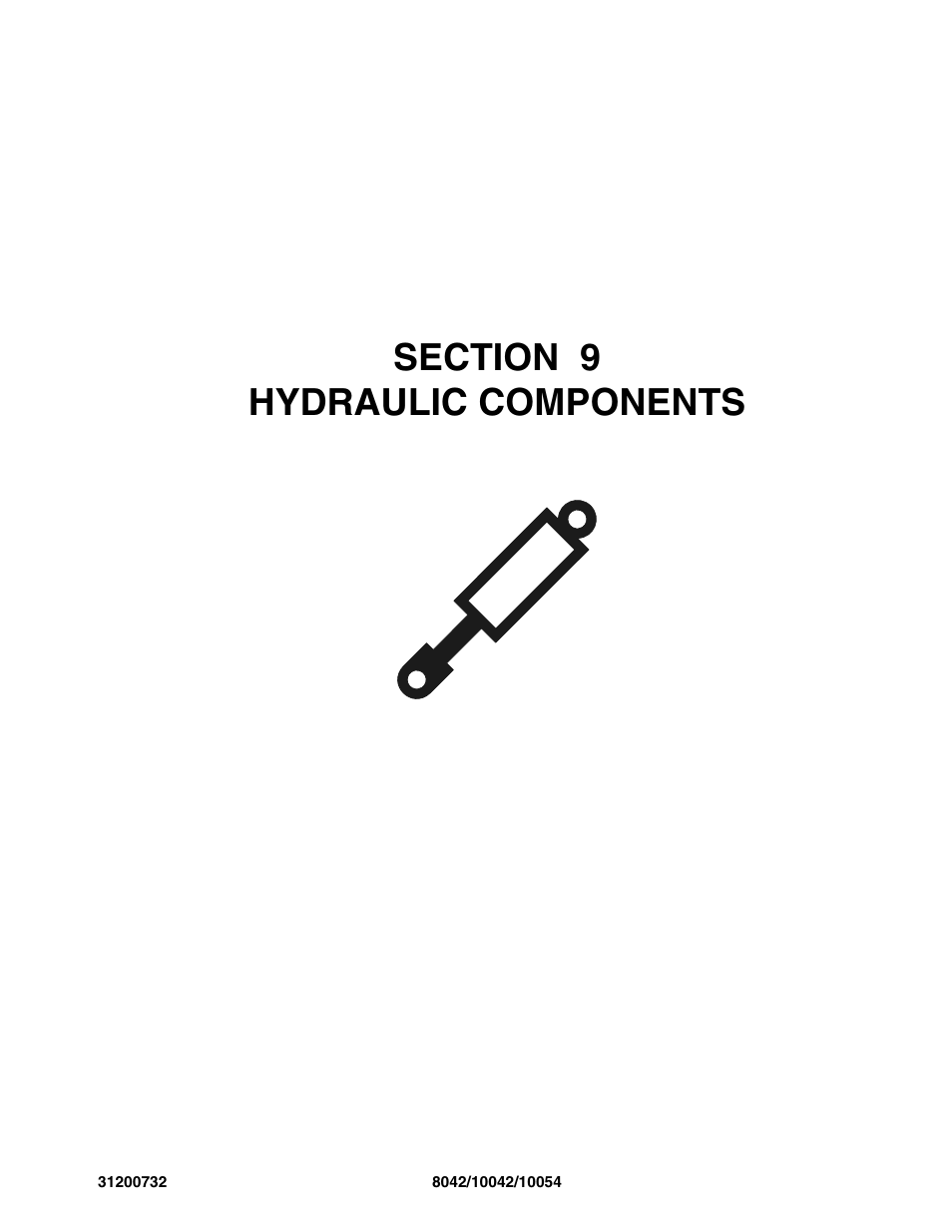 Section 9 hydraulic components, Section 9, Hydraulic components -1 | SkyTrak 8042 Parts Manual User Manual | Page 261 / 388