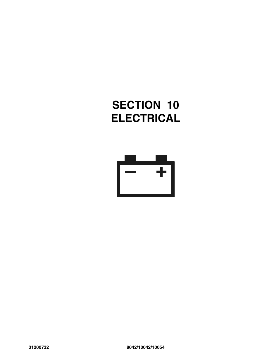Section 10 electrical, Section 10, Electrical -1 | SkyTrak 8042 Parts Manual User Manual | Page 309 / 388
