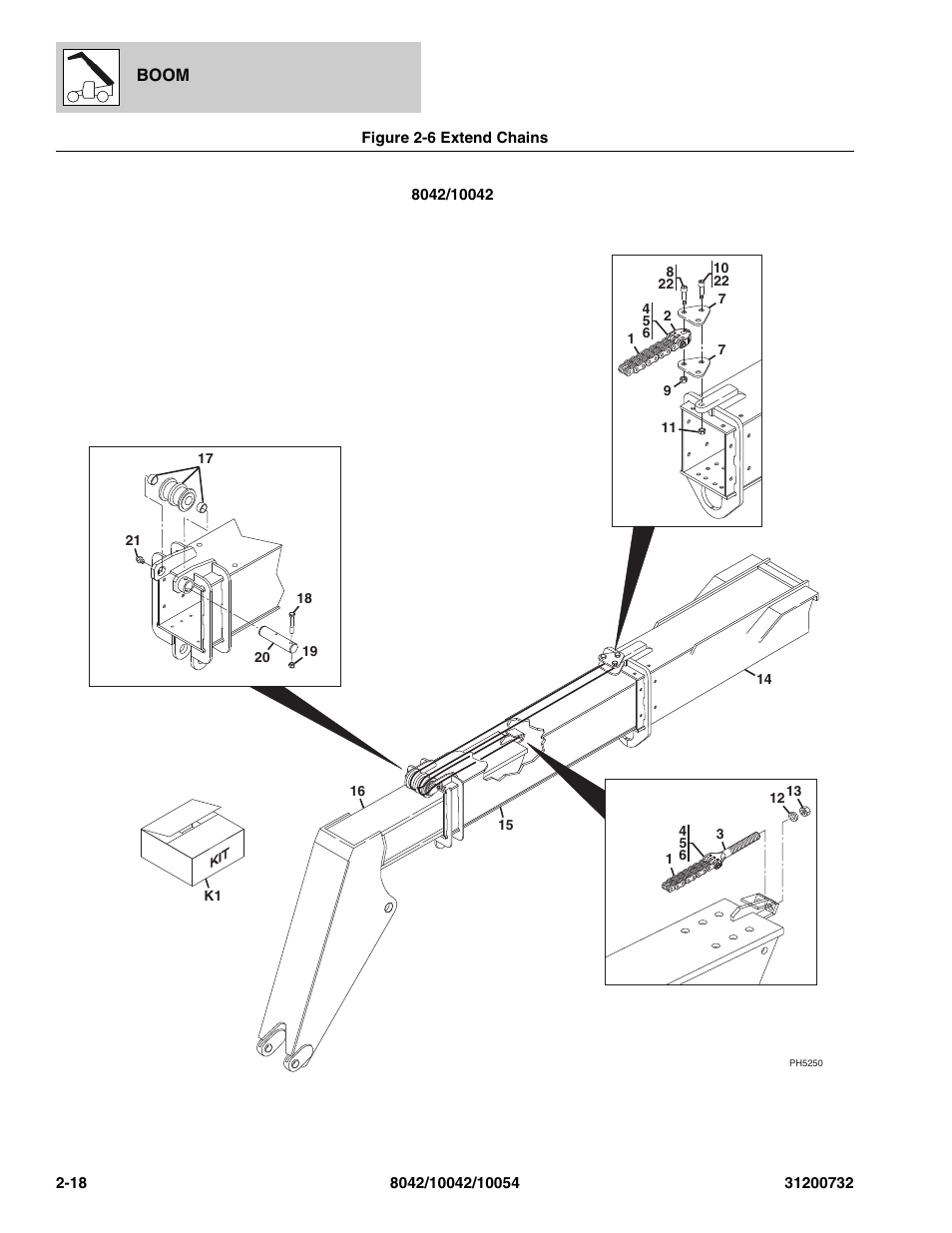 Figure 2-6 extend chains, Extend chains -18 | SkyTrak 8042 Parts Manual User Manual | Page 40 / 388