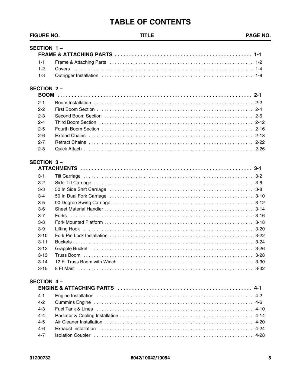 SkyTrak 8042 Parts Manual User Manual | Page 9 / 388