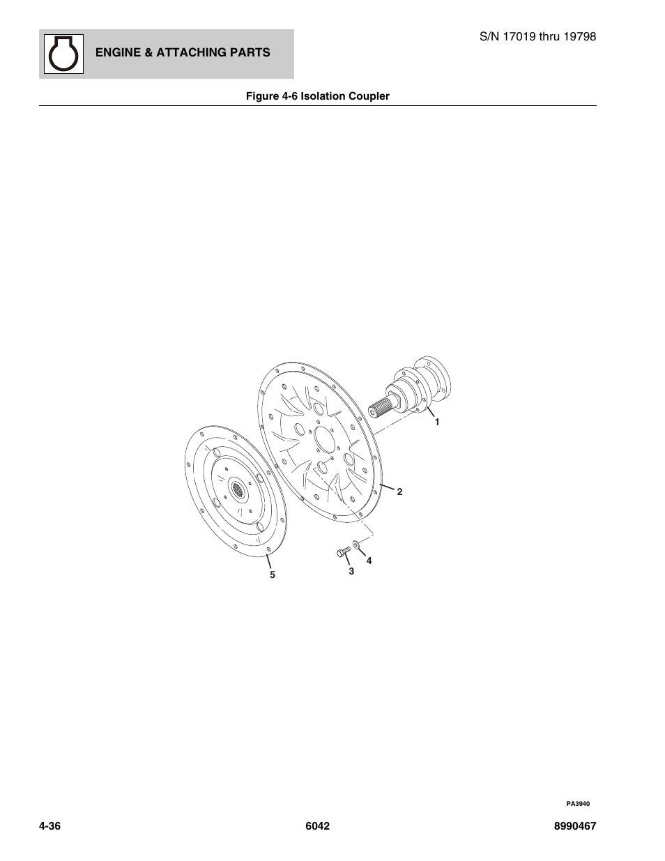 Figure 4-6 isolation coupler, Isolation coupler -36 | SkyTrak 6042 Parts Manual User Manual | Page 126 / 466