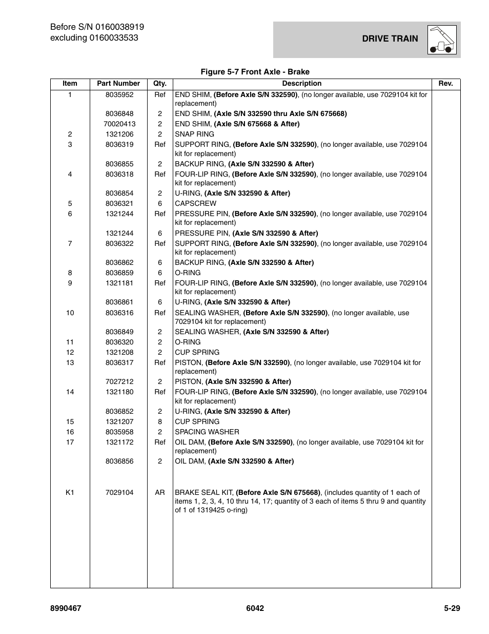 SkyTrak 6042 Parts Manual User Manual | Page 161 / 466