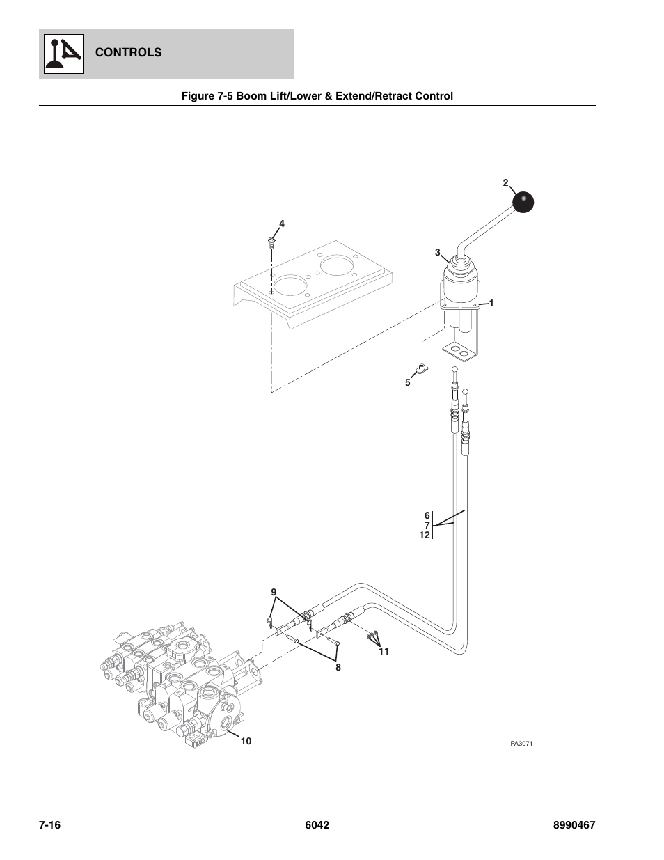 Boom lift/lower & extend/retract control -16 | SkyTrak 6042 Parts Manual User Manual | Page 296 / 466