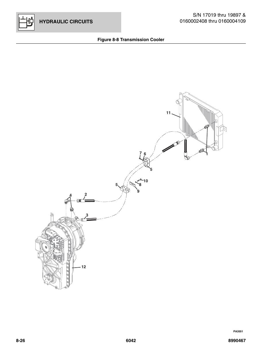 Figure 8-8 transmission cooler, Transmission cooler -26 | SkyTrak 6042 Parts Manual User Manual | Page 328 / 466