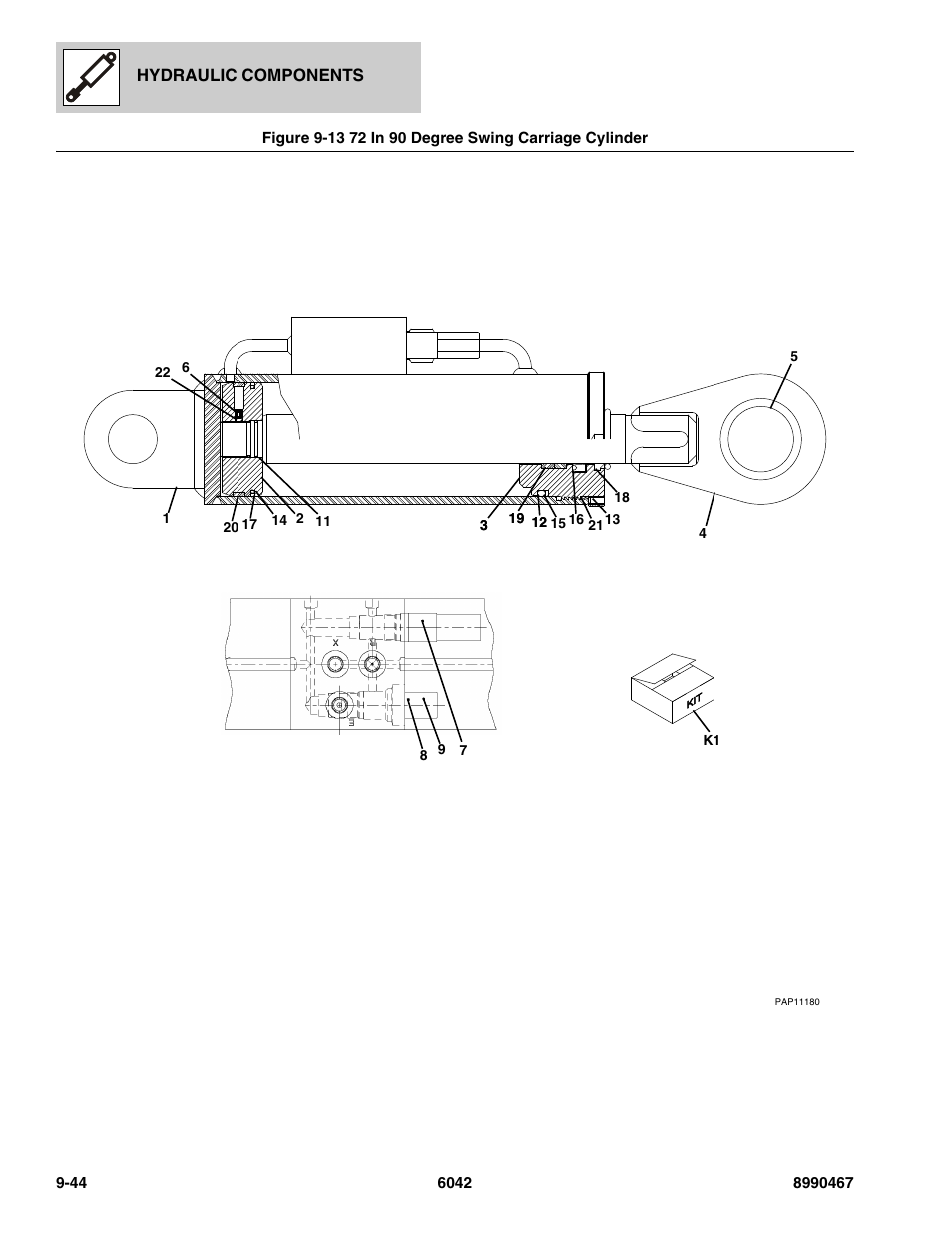 72 in 90 degree swing carriage cylinder -44 | SkyTrak 6042 Parts Manual User Manual | Page 384 / 466