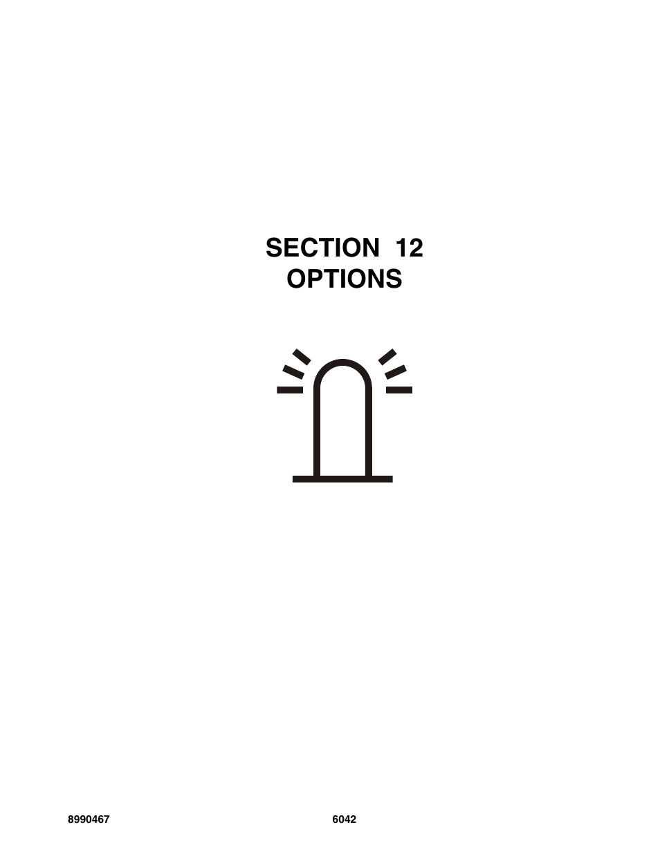 Section 12 options, Section 12, Options -1 | SkyTrak 6042 Parts Manual User Manual | Page 413 / 466