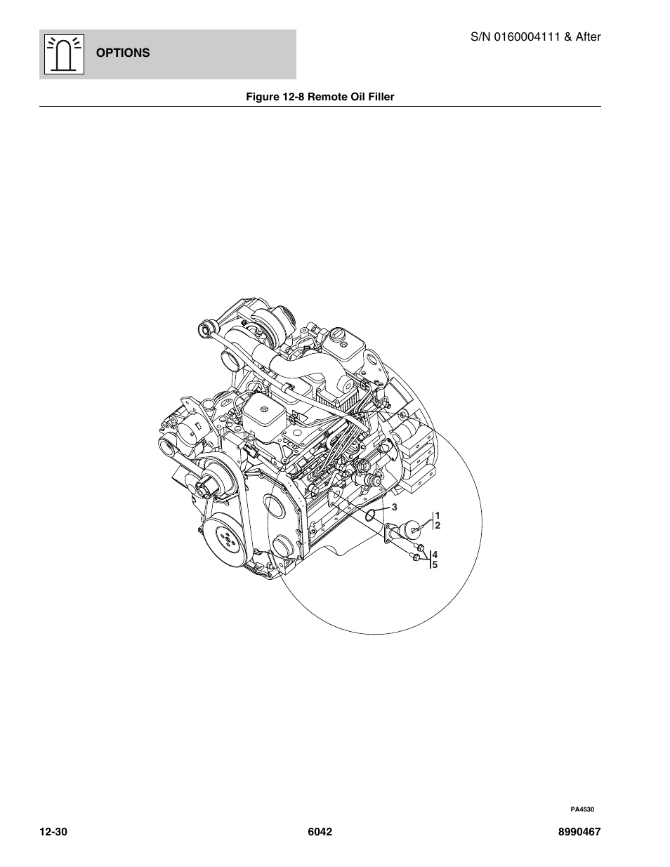 Figure 12-8 remote oil filler, Remote oil filler -30 | SkyTrak 6042 Parts Manual User Manual | Page 442 / 466