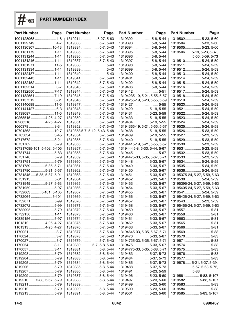 SkyTrak 6042 Parts Manual User Manual | Page 454 / 466