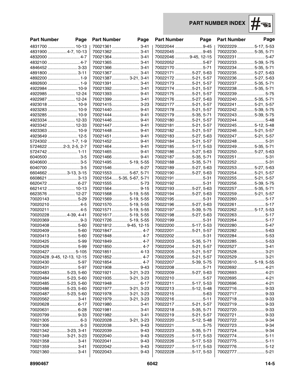 SkyTrak 6042 Parts Manual User Manual | Page 457 / 466