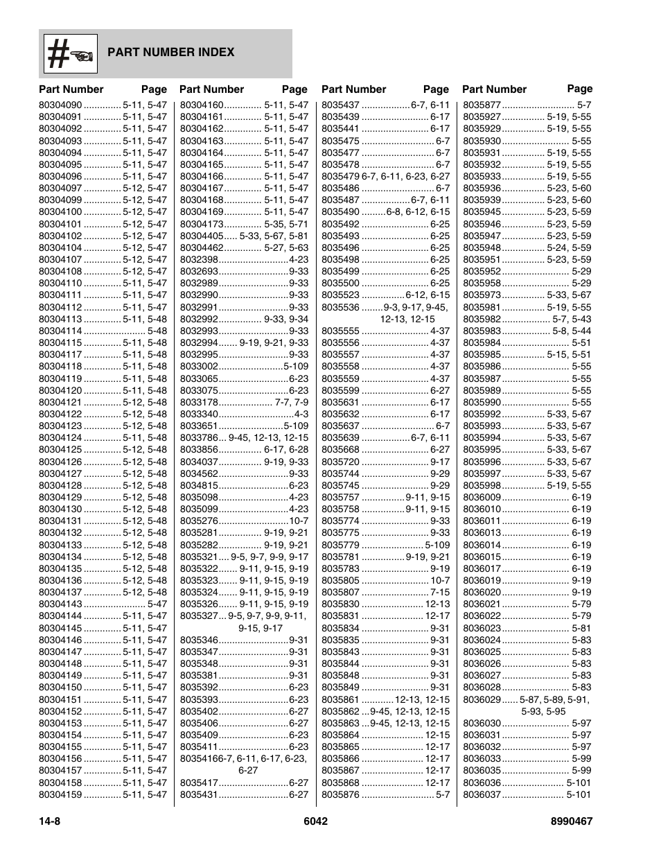 SkyTrak 6042 Parts Manual User Manual | Page 460 / 466