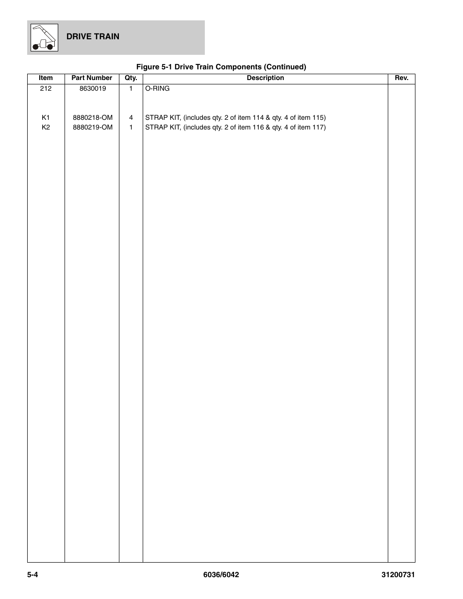 SkyTrak 6036 Parts Manual User Manual | Page 114 / 364