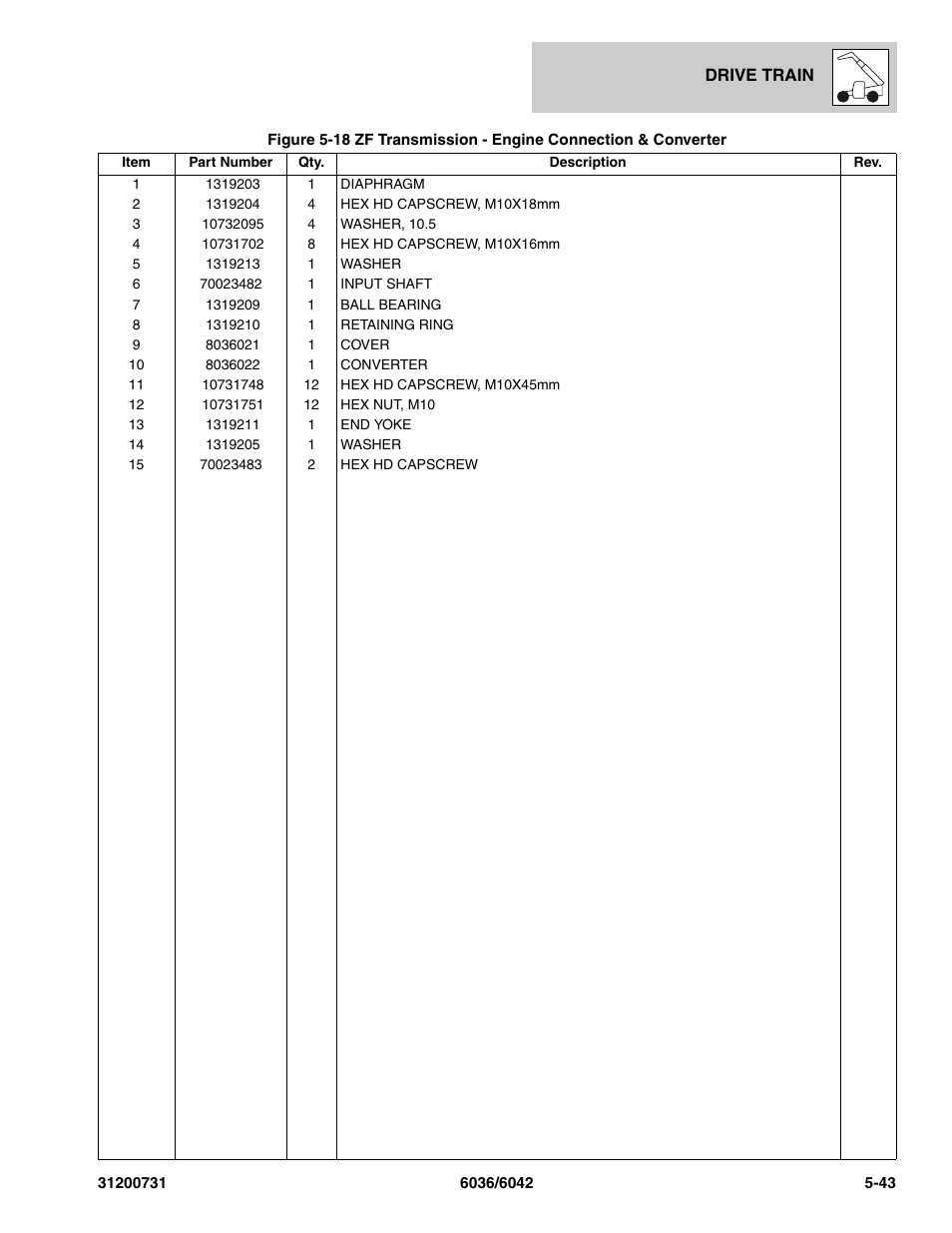 SkyTrak 6036 Parts Manual User Manual | Page 153 / 364