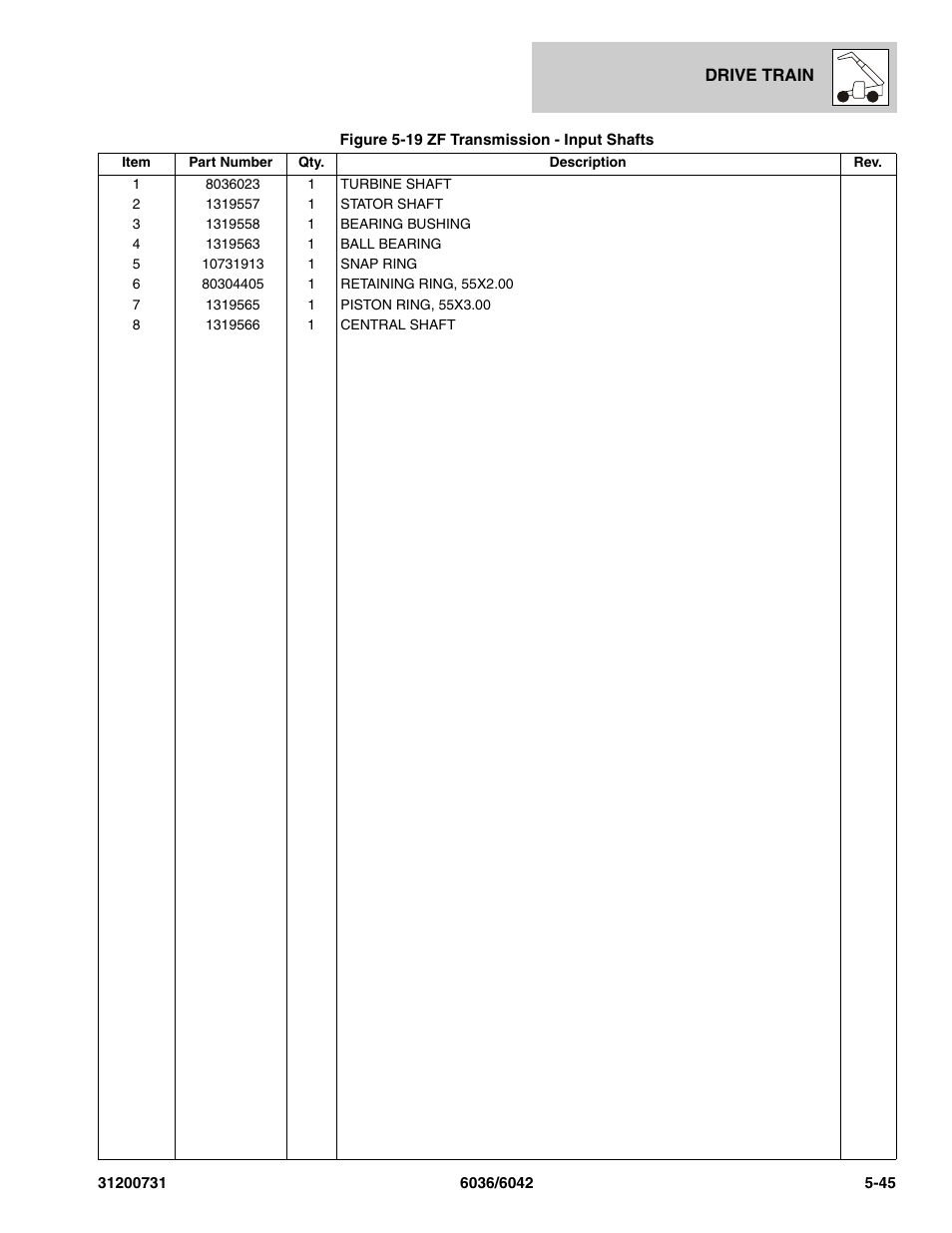 SkyTrak 6036 Parts Manual User Manual | Page 155 / 364