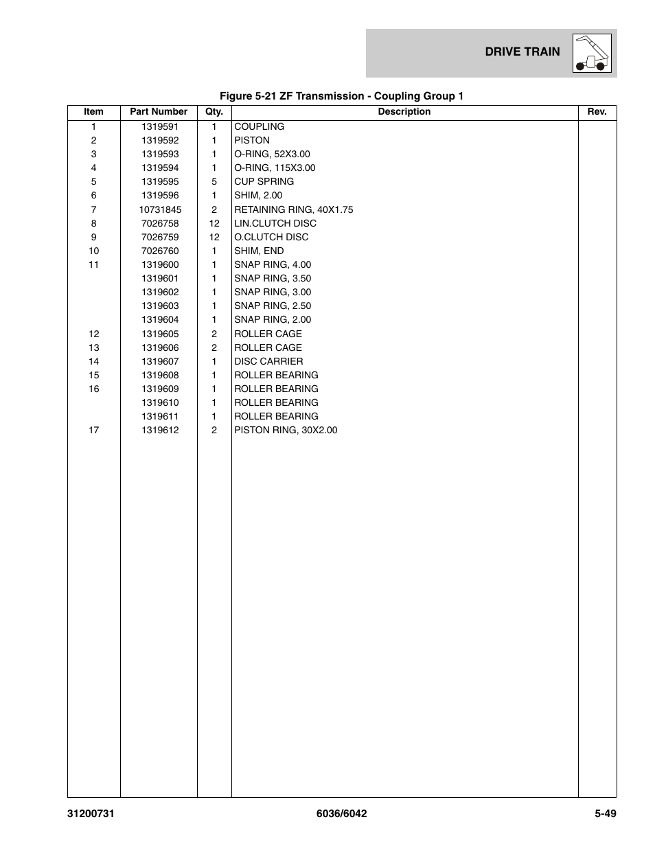SkyTrak 6036 Parts Manual User Manual | Page 159 / 364