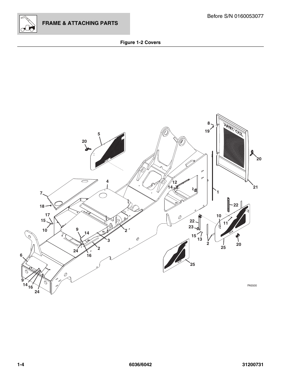 Figure 1-2 covers, Covers -4 | SkyTrak 6036 Parts Manual User Manual | Page 16 / 364