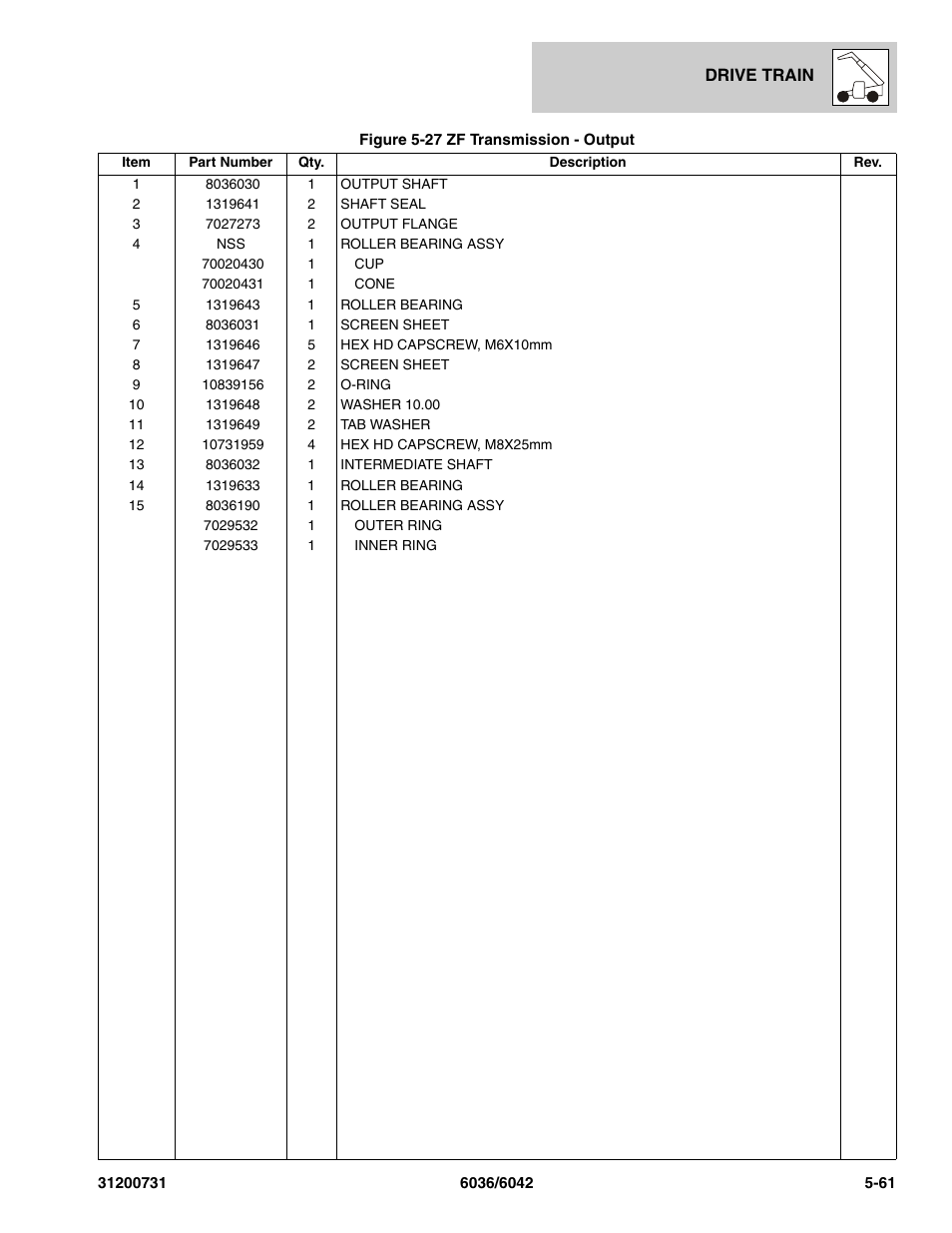 SkyTrak 6036 Parts Manual User Manual | Page 171 / 364