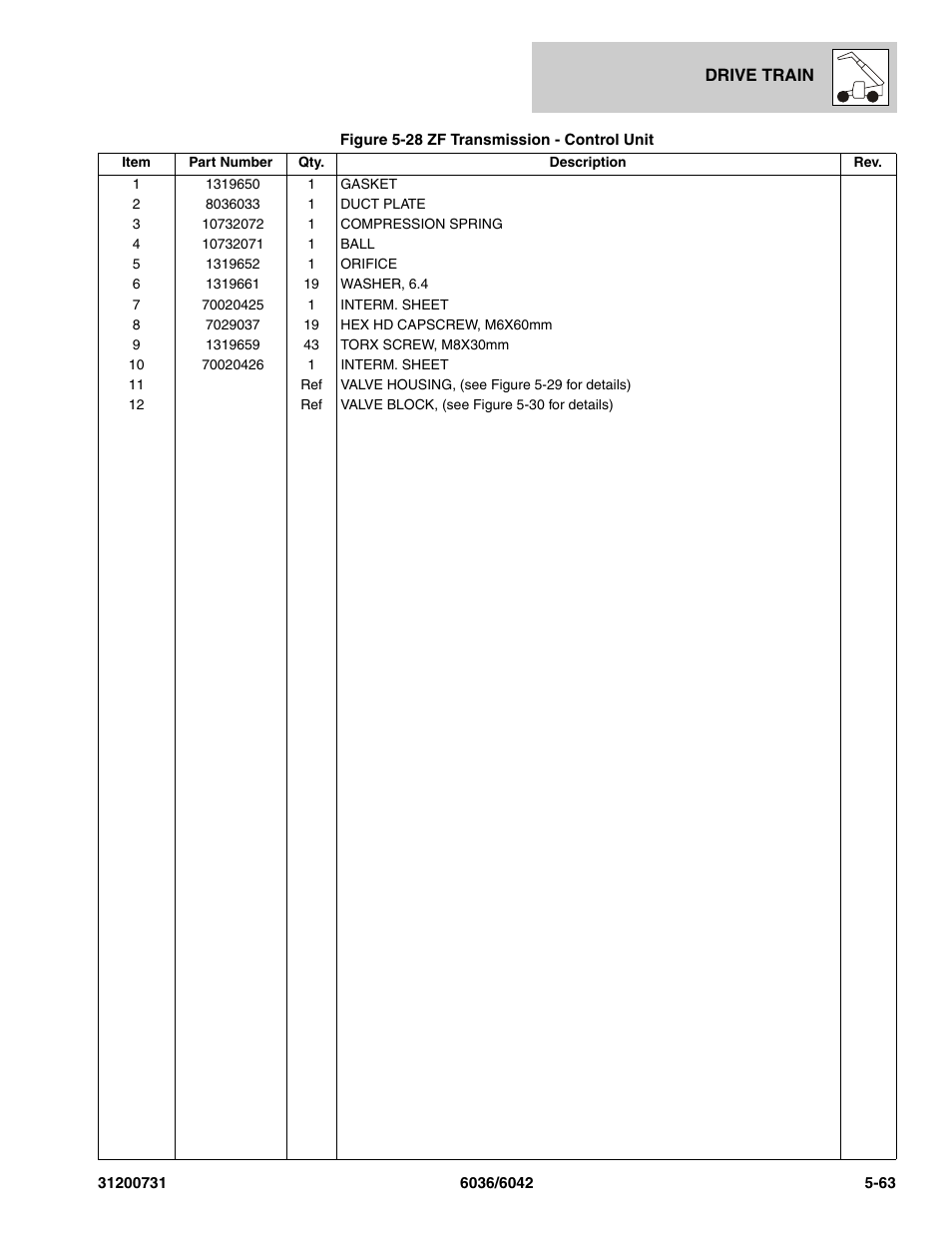 SkyTrak 6036 Parts Manual User Manual | Page 173 / 364