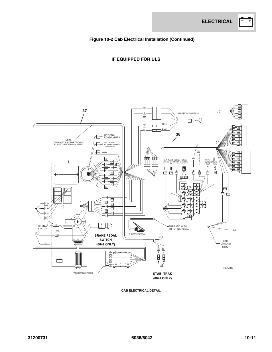 Electrical, If equipped for uls, Ignition relay | Oil pressure water temp | SkyTrak 6036 Parts Manual User Manual | Page 305 / 364