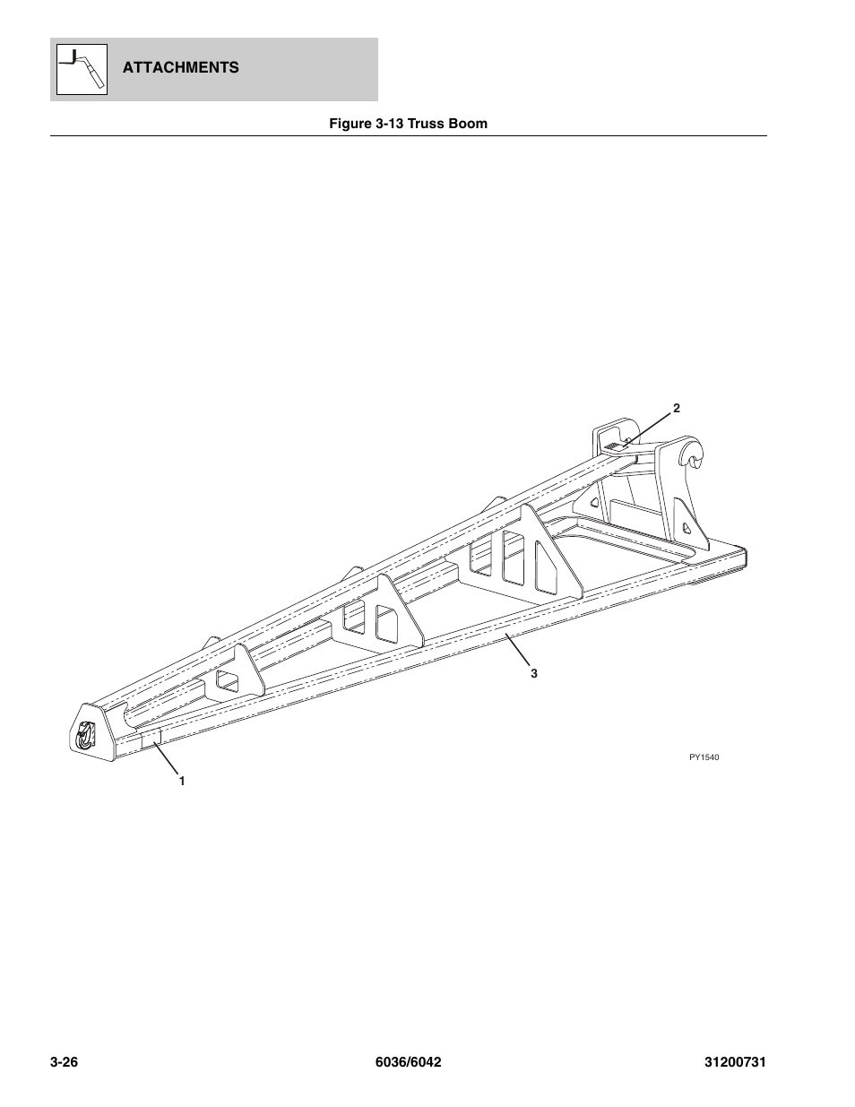 Figure 3-13 truss boom, Truss boom -26 | SkyTrak 6036 Parts Manual User Manual | Page 70 / 364