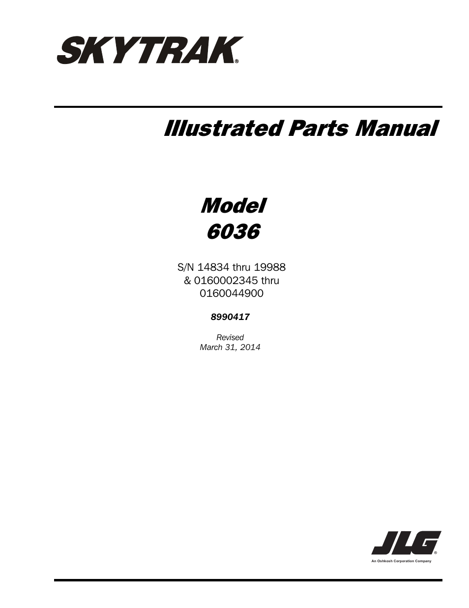 SkyTrak 6036 Parts Manual User Manual | 462 pages