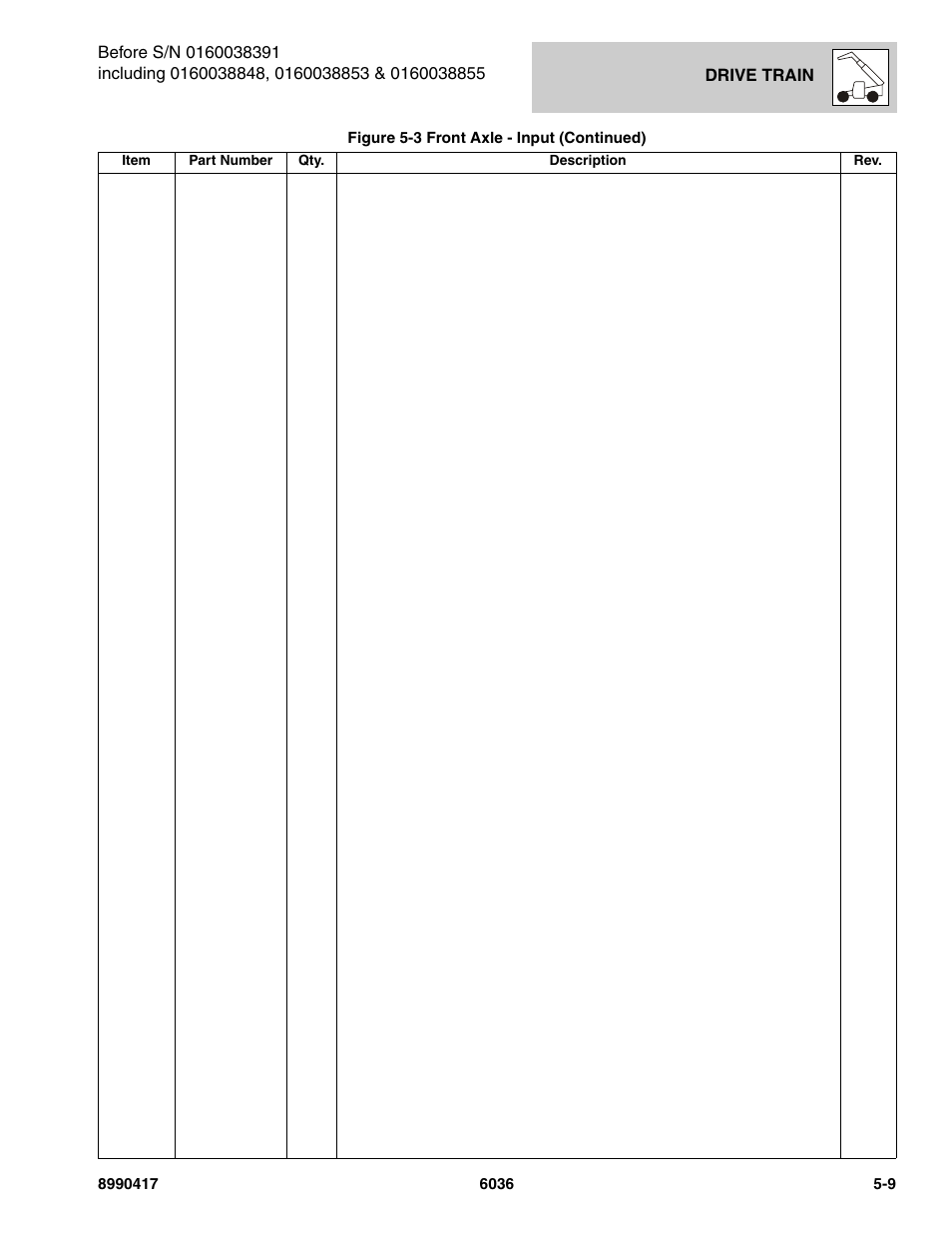 SkyTrak 6036 Parts Manual User Manual | Page 147 / 462