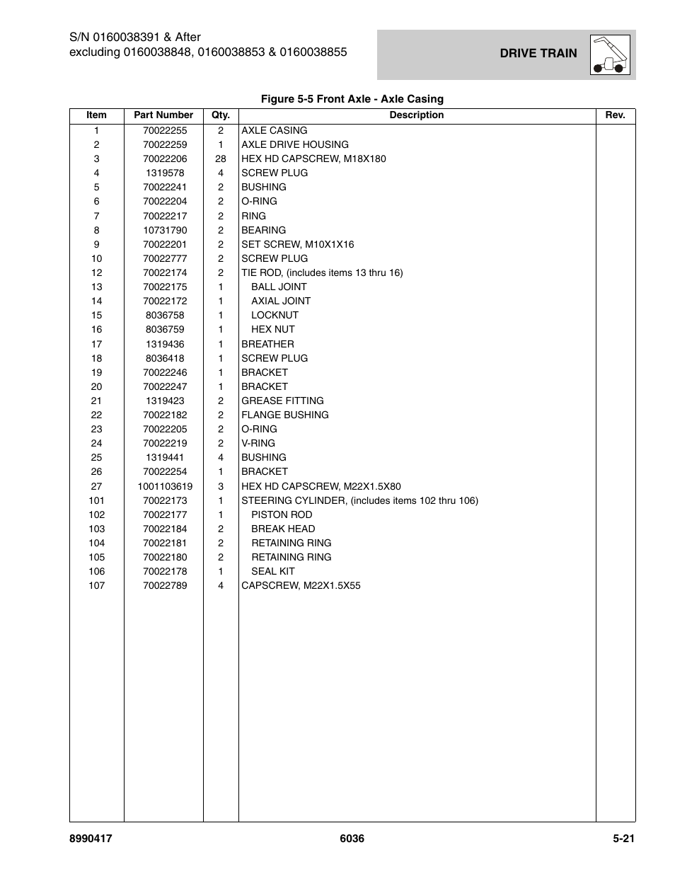 SkyTrak 6036 Parts Manual User Manual | Page 159 / 462