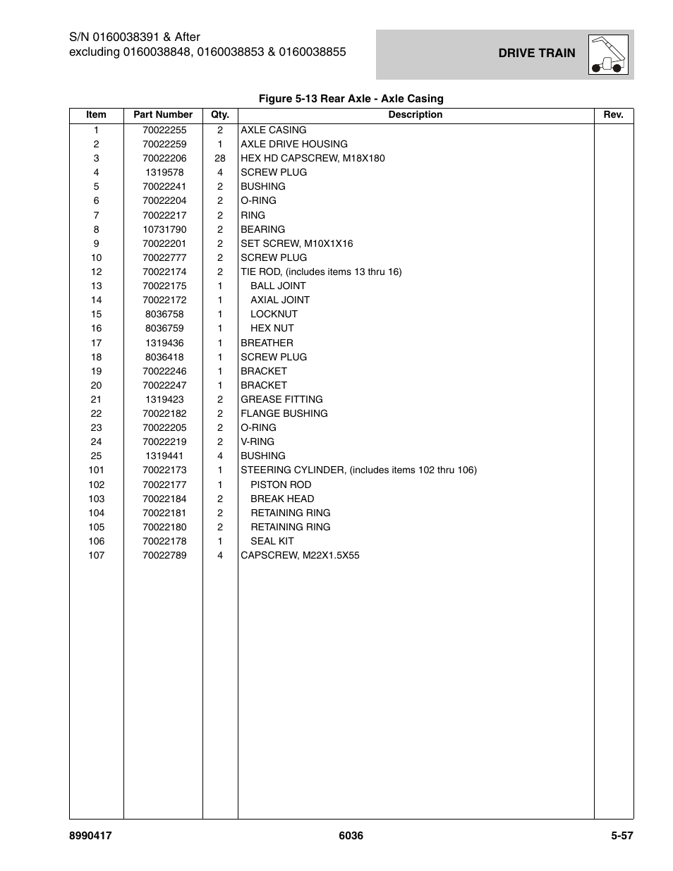 SkyTrak 6036 Parts Manual User Manual | Page 195 / 462