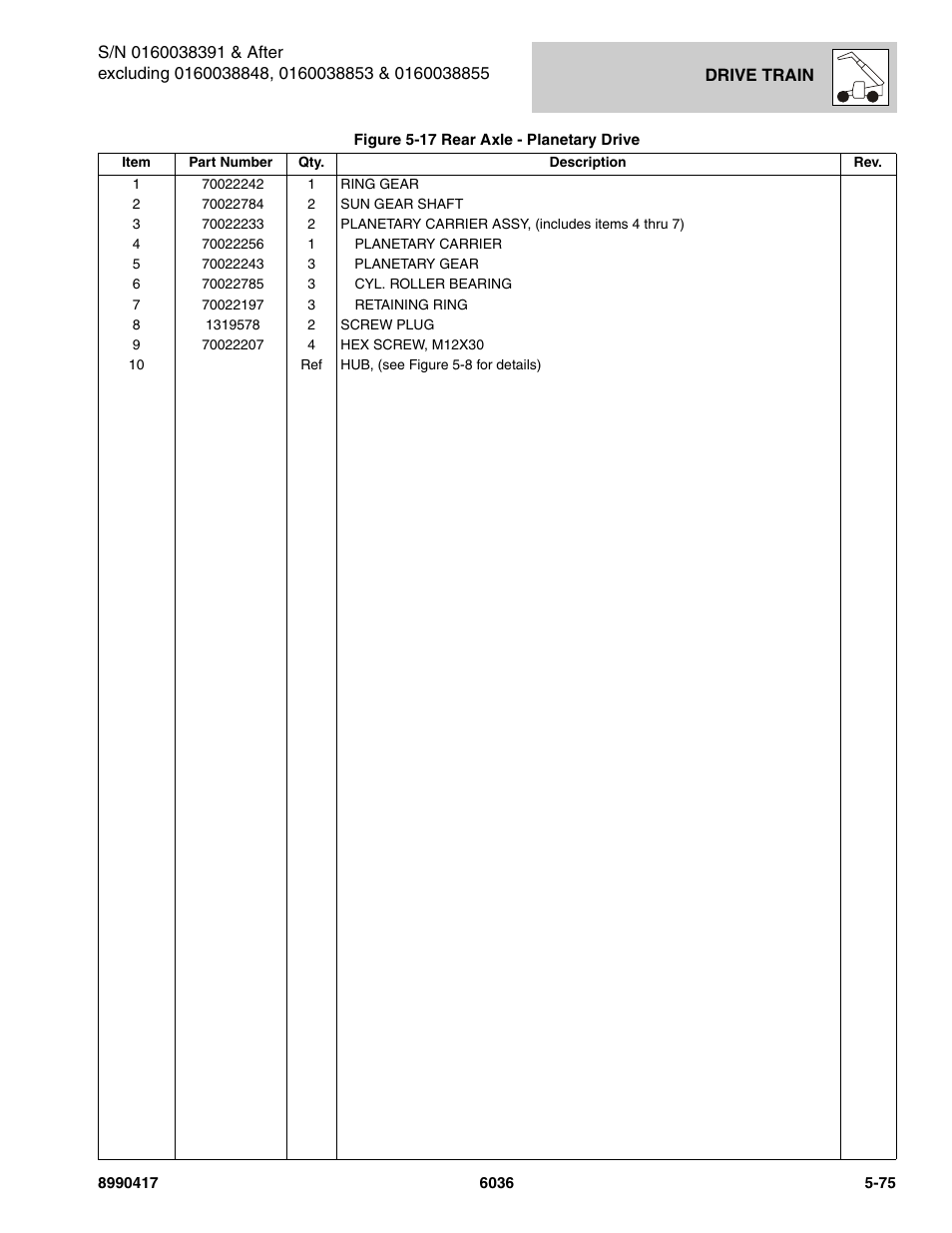 SkyTrak 6036 Parts Manual User Manual | Page 213 / 462