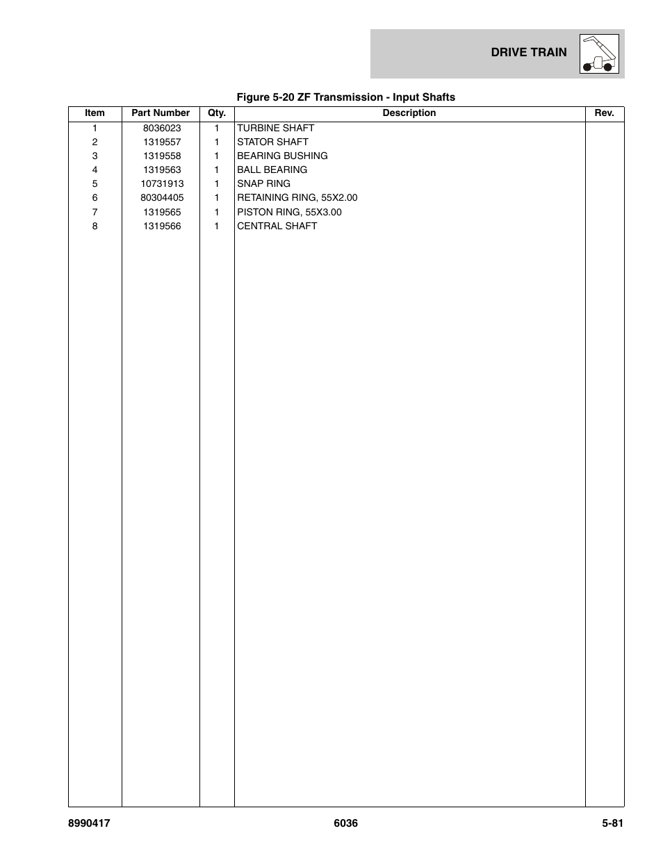 SkyTrak 6036 Parts Manual User Manual | Page 219 / 462