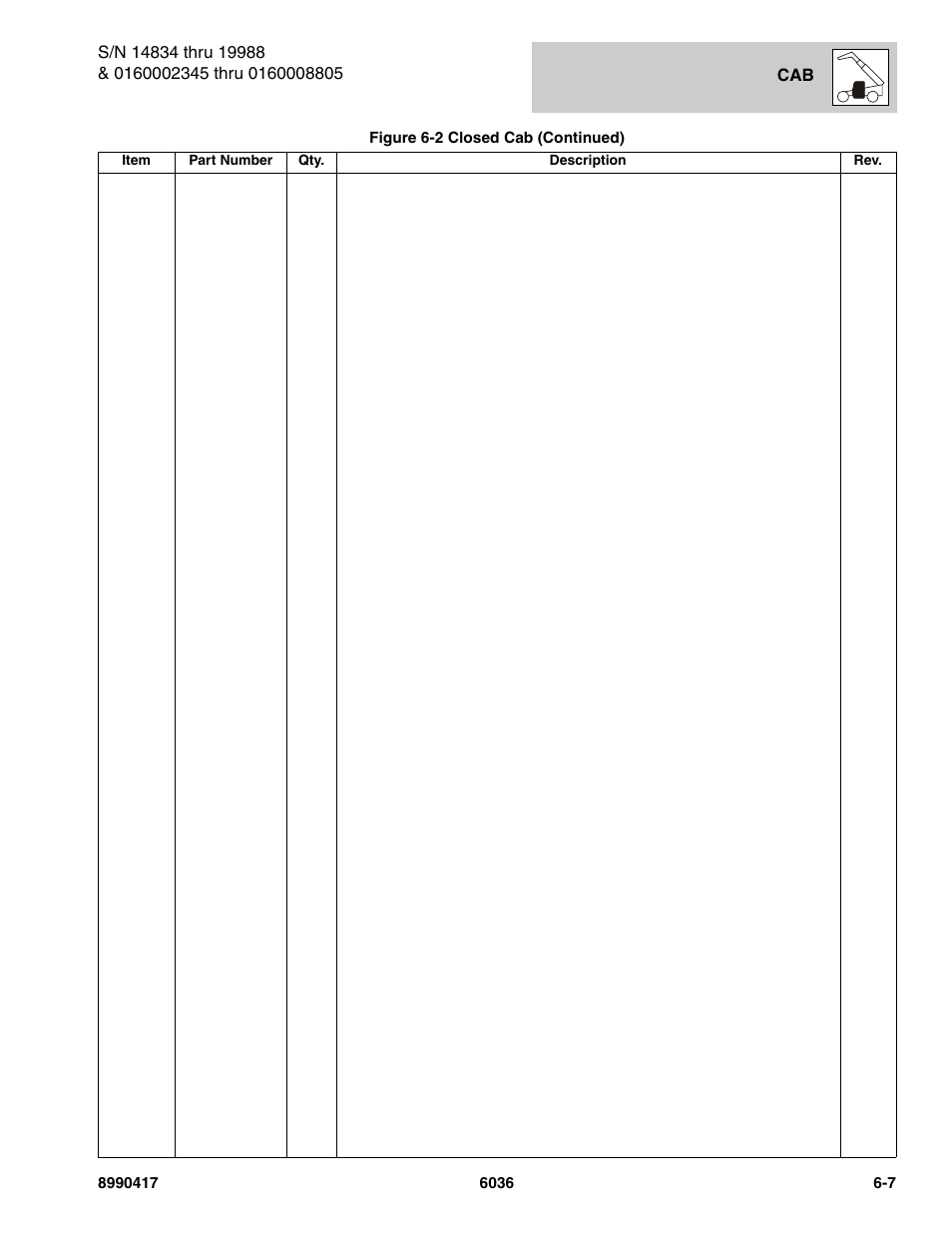 SkyTrak 6036 Parts Manual User Manual | Page 263 / 462