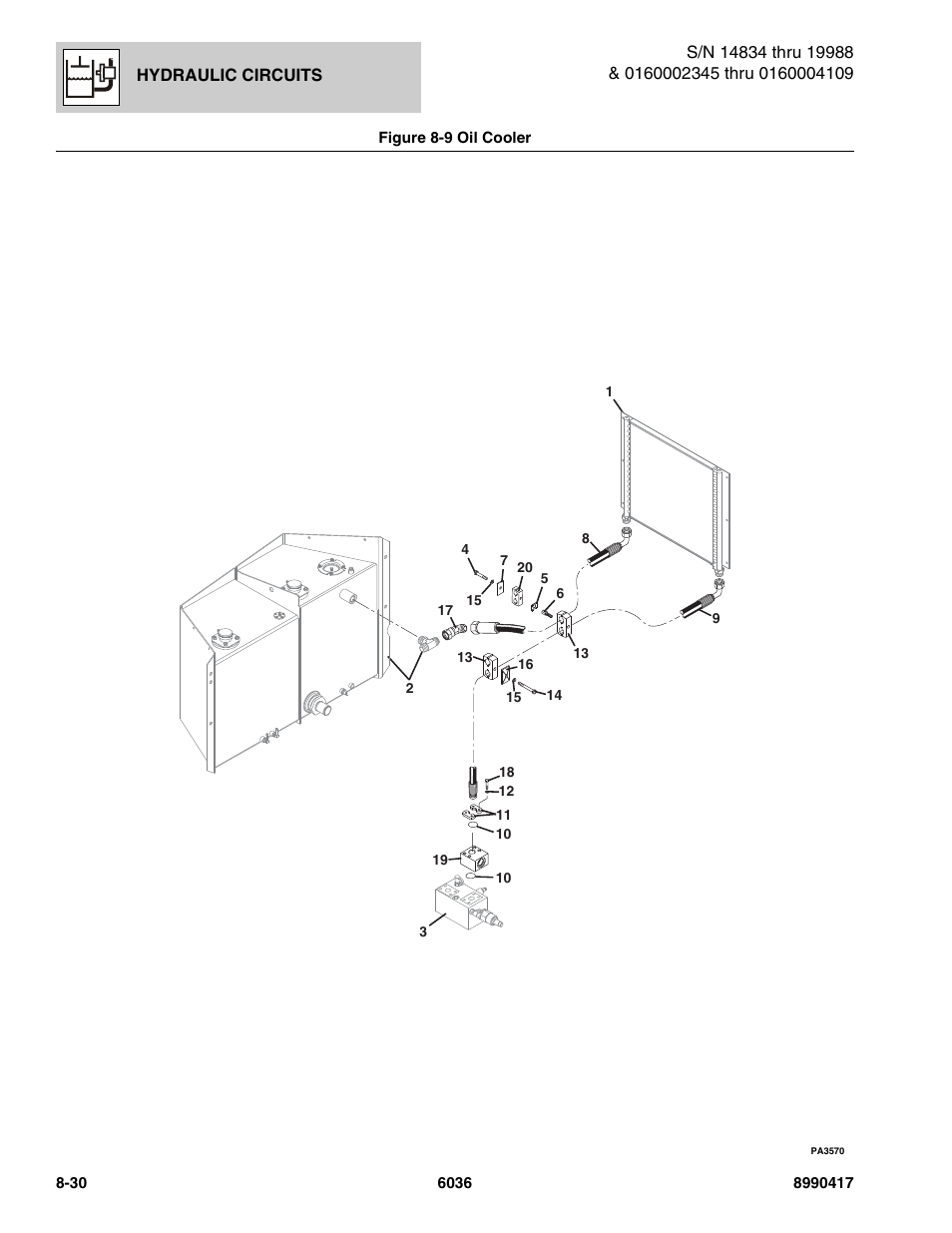 Figure 8-9 oil cooler, Oil cooler -30, Lamp | See figure 8-9 for details) | SkyTrak 6036 Parts Manual User Manual | Page 336 / 462
