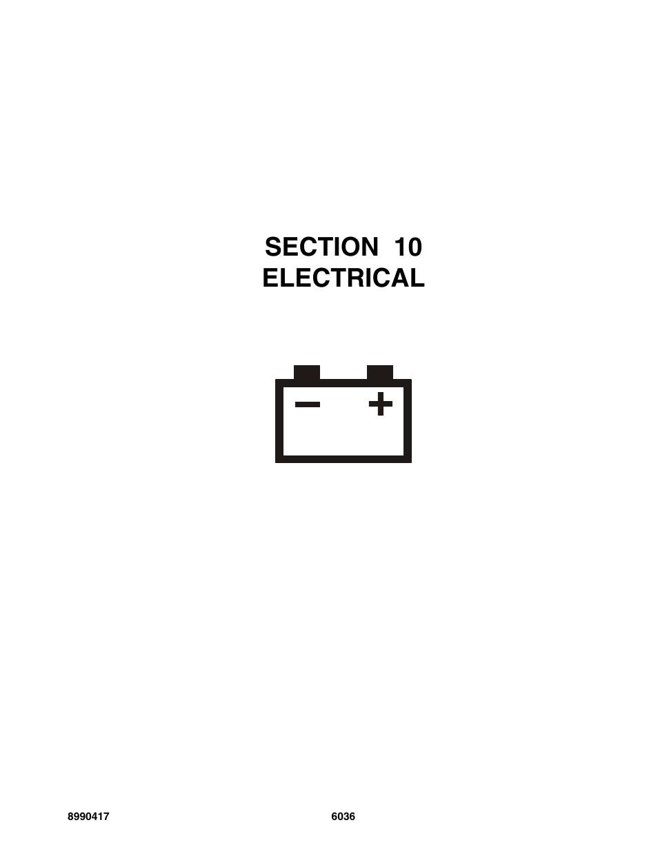 Section 10 electrical, Section 10, Electrical -1 | SkyTrak 6036 Parts Manual User Manual | Page 391 / 462
