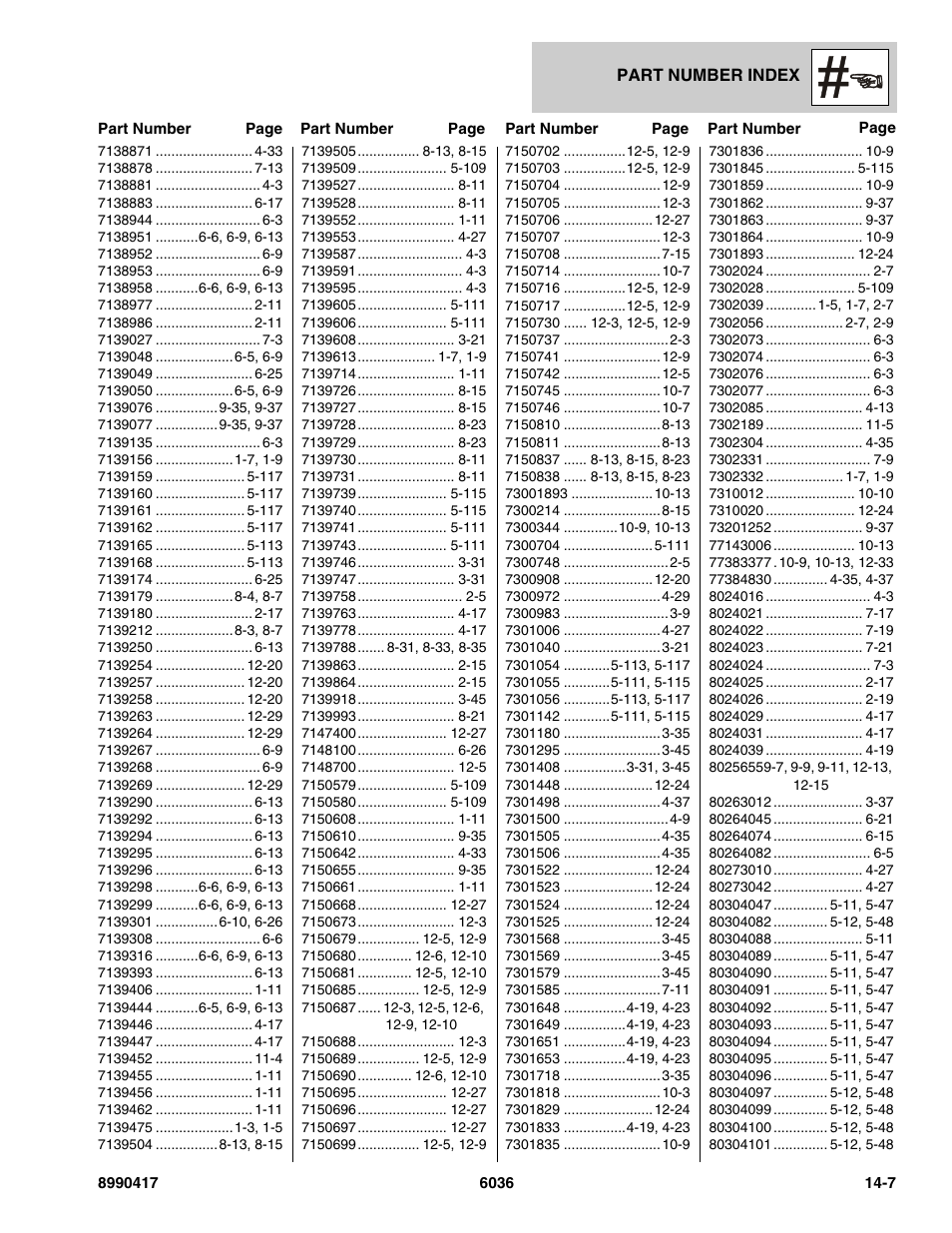 SkyTrak 6036 Parts Manual User Manual | Page 455 / 462
