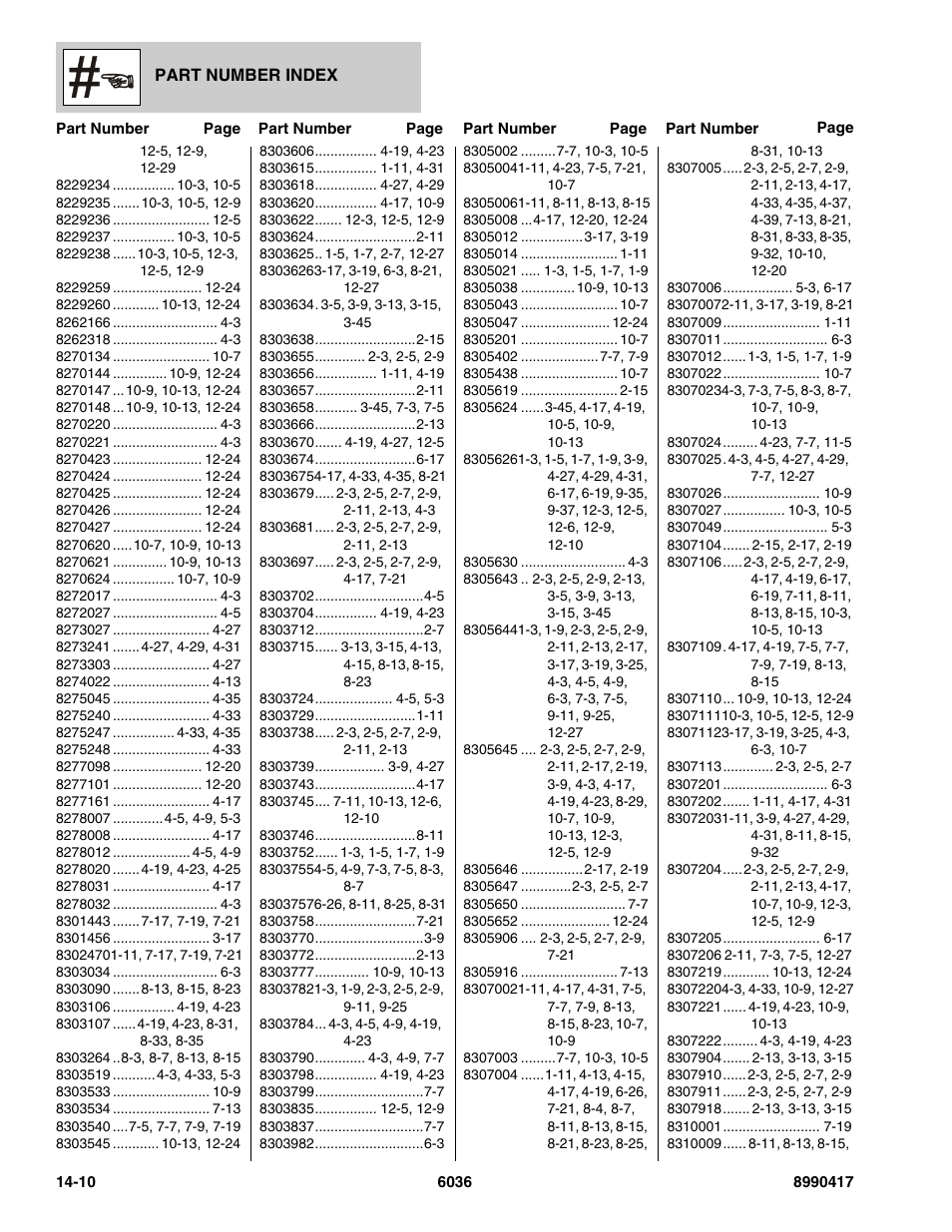 SkyTrak 6036 Parts Manual User Manual | Page 458 / 462