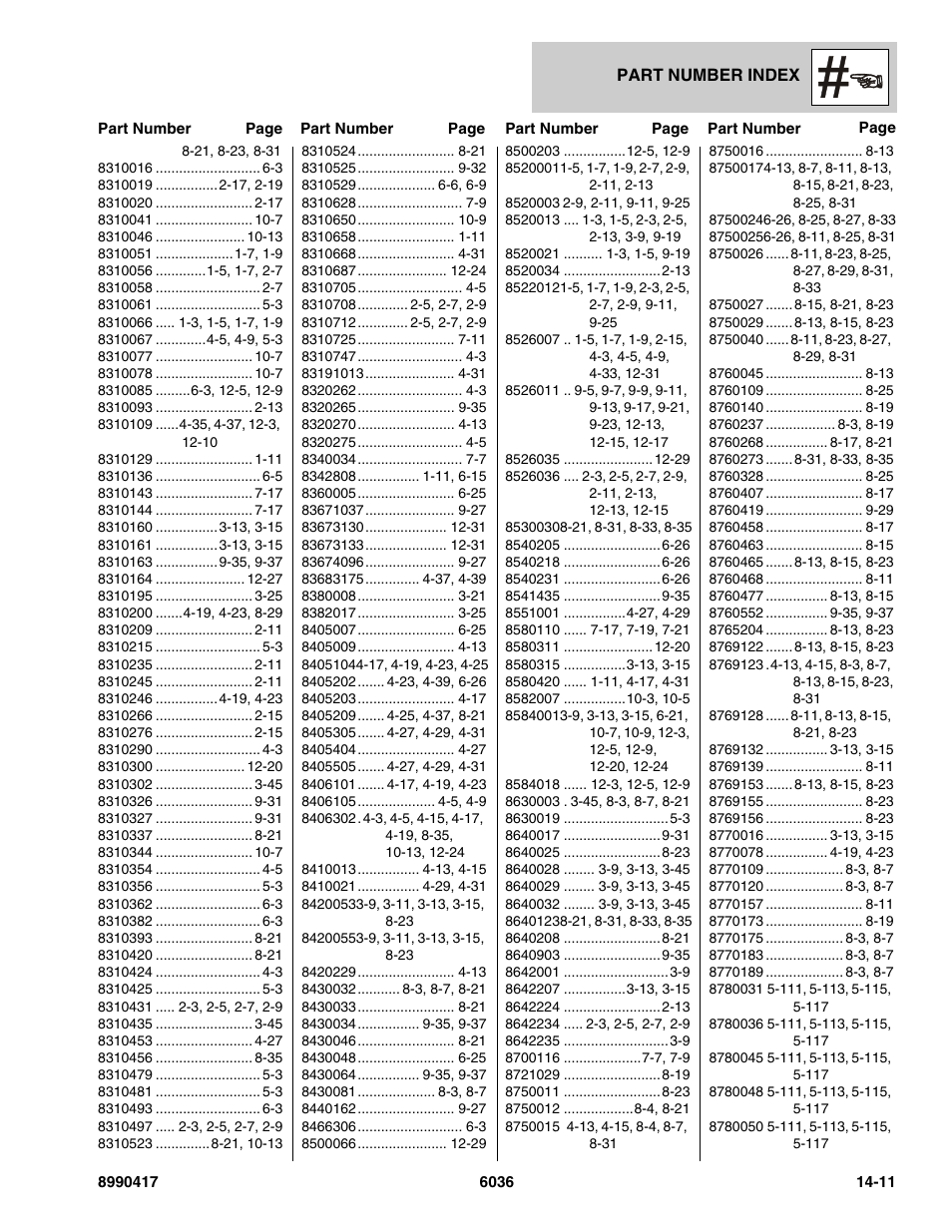 SkyTrak 6036 Parts Manual User Manual | Page 459 / 462