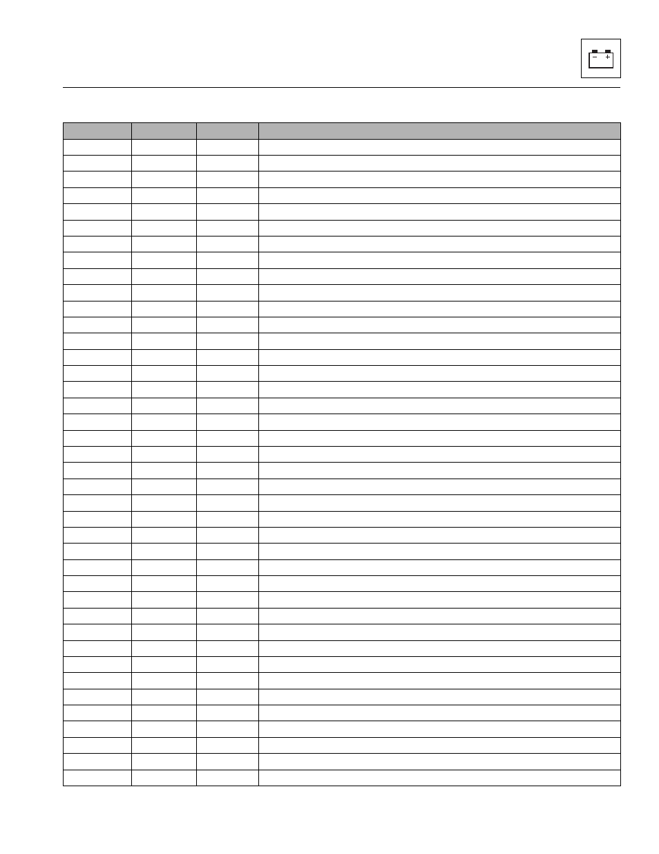 4 engine fault codes chart, Engine fault codes chart | SkyTrak 8042 Service Manual User Manual | Page 209 / 230