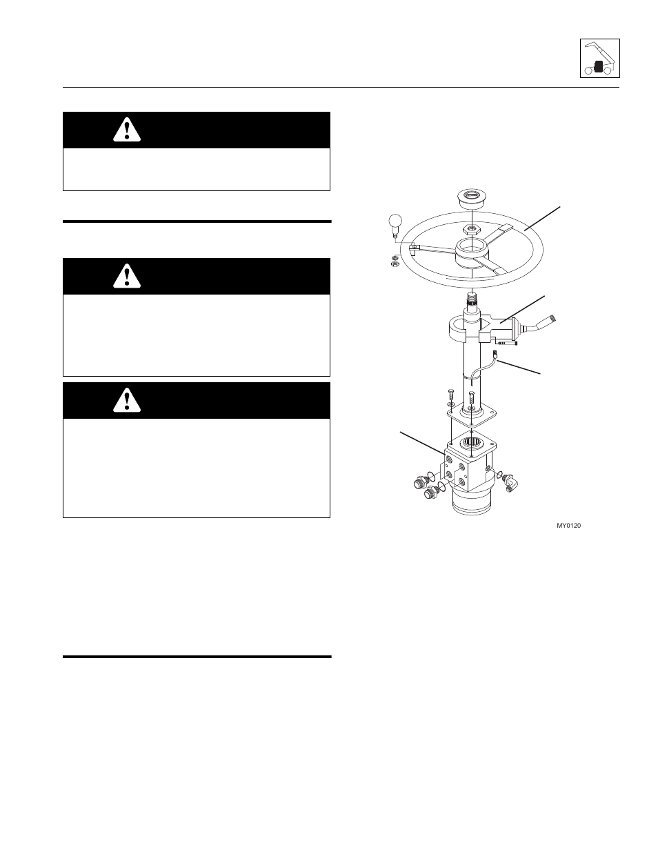 2 operator cab, 1 cab safety, 2 serial number decal | 3 cab components, 1 steering column and steering valve, Operator cab, Cab components, Cab safety, Serial number decal, Steering column and steering valve | SkyTrak 8042 Service Manual User Manual | Page 97 / 230