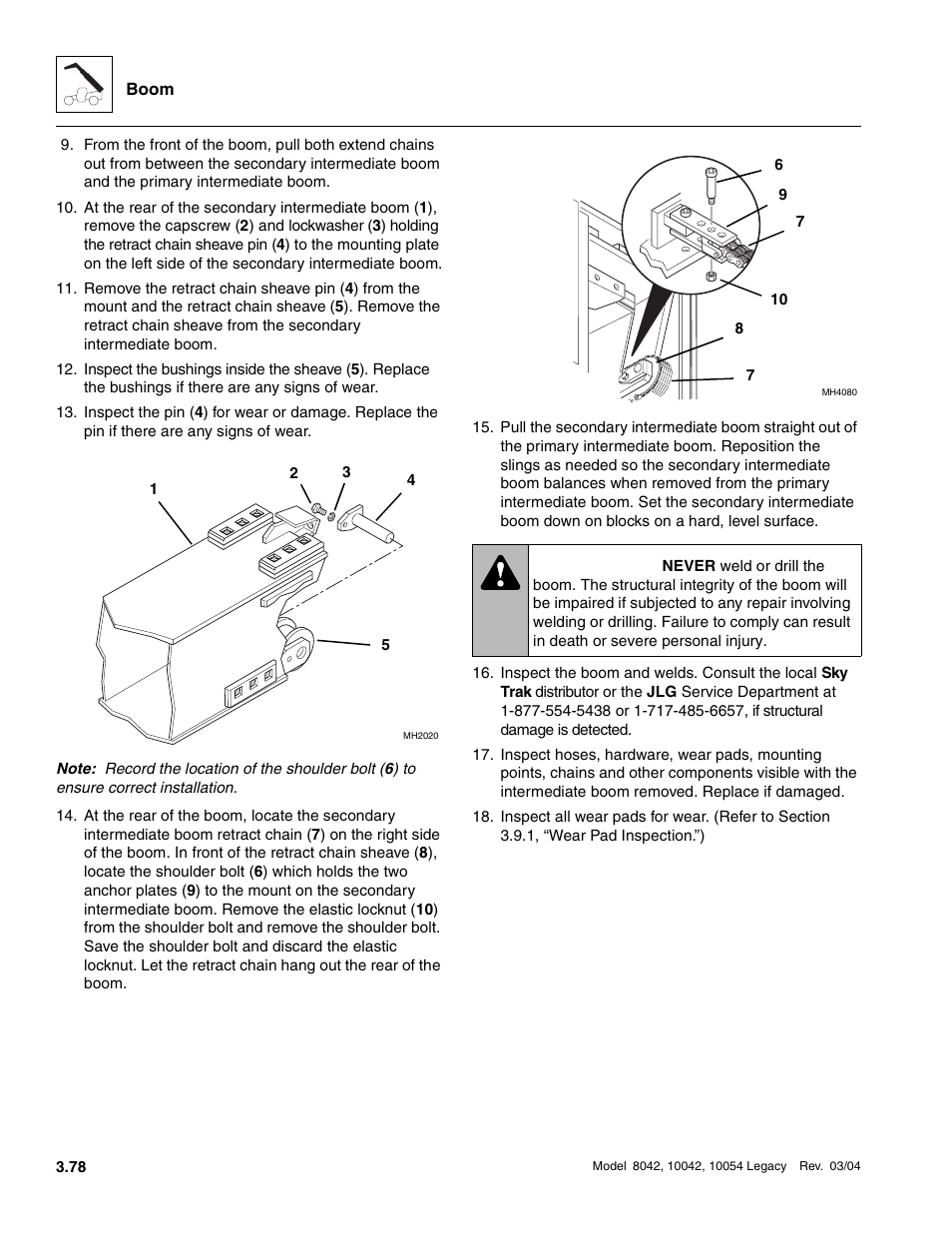 Warning | SkyTrak 8042 Service Manual User Manual | Page 139 / 906