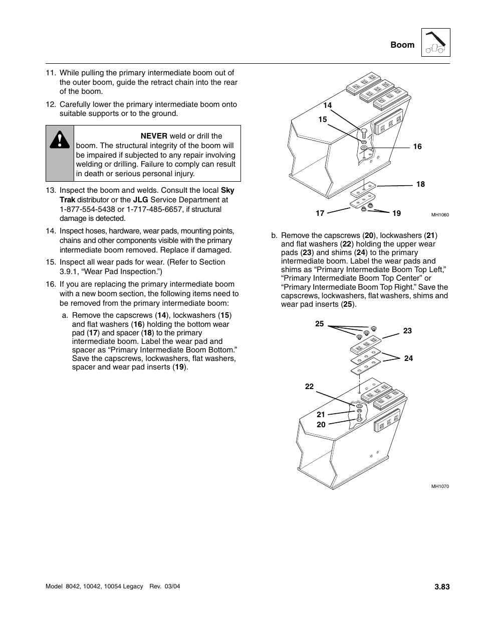 Warning | SkyTrak 8042 Service Manual User Manual | Page 144 / 906
